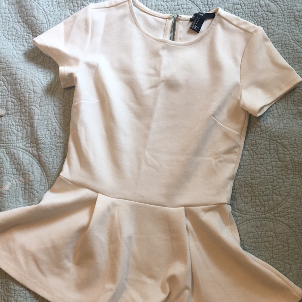 White Peplum Top